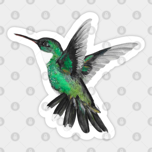 Hummingbird in Watercolour Sticker by ElleJayArts
